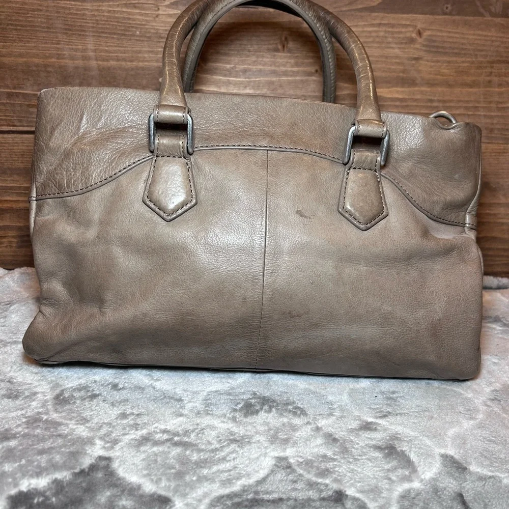 LIEBESKIND Berlin Georgia Foil Leather Satchel Beige Crossbody Bag